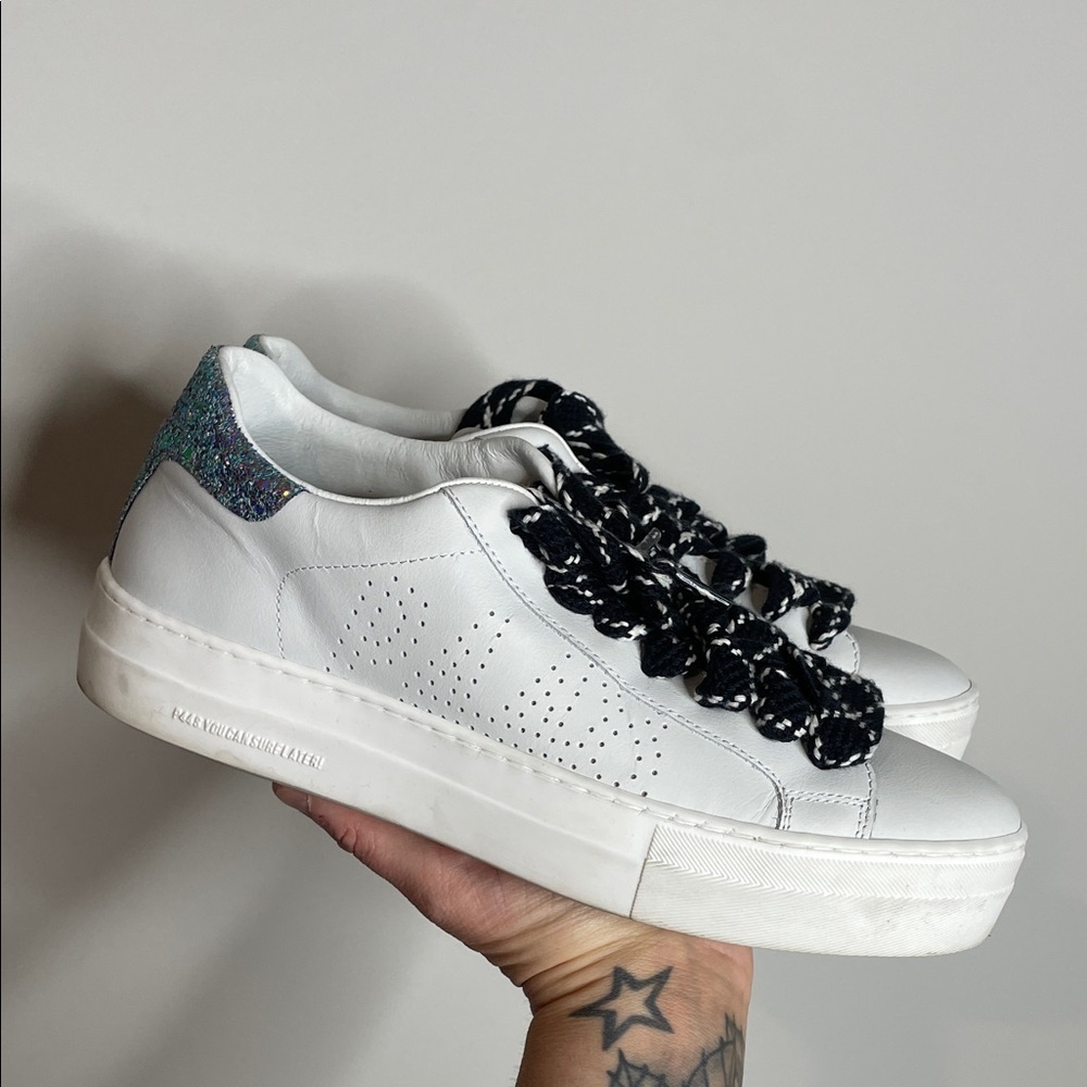 P448 | Women’s Thea Platform Sneakers Glitter Details Size 10